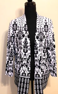 Womens Jacket Rafaella Cardigan Sweater Jacket XL Black and White - Picture 1 of 19