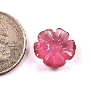 Loose Gemstone Natural Certified Pink Tourmaline Hand Carved Fancy Flower A83 - Picture 1 of 3