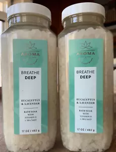 2 (TWO) EUCALYPTUS & LAVENDER Sea Salt Soak Aroma Bath and Body Works - Picture 1 of 2