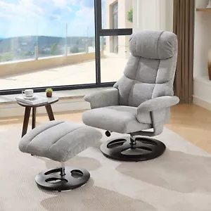 Recliner Chair Lounge Chair with Massage & Ottoman for Living Room Grey - Picture 1 of 15