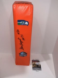 STEVE LARGENT SIGNED TOUCHDOWN PYLON SEATTLE SEAHAWKS FOOTBALL HOF JSA COA - Picture 1 of 1