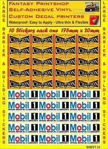 Scalextric Slot Car 1/32 Building Barrier Trackside Stickers Decals sheet 21 - Picture 1 of 3