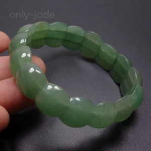 7.5" Handmade 100% Natural Emerald Green Aventurine Jade Bracelet Bangle Z7058 - Picture 1 of 7