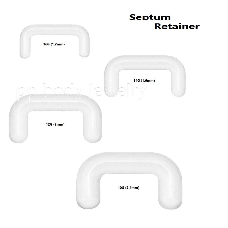 Anillo de tabique retenedor de tabique acrílico micro transparente 16G 14G 12G 10G Foto 1 de 1