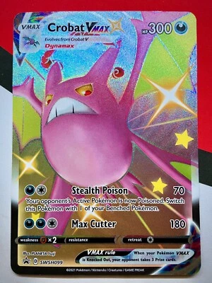 JUMBO Shiny Crobat VMAX Oversized Card SWSH099 Black Star Promo Pokémon NM - Image 1 of 3