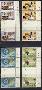 SWAZILAND 1985 ROTARY CLUB 471-474 STRIP X 3 SET W/TAB MINT MNH - Picture 1 of 1