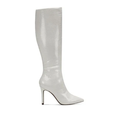 INC Womens 9 M White Faux Leather Knee High Boots DISPLAY GX1 - Image 1 of 4