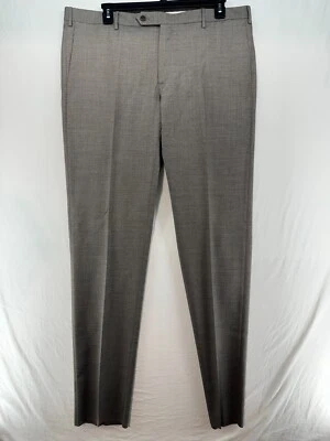 Pantalones de vestir Zanella frente plano talla 40 US Parker gris/lana tostada nuevos con etiquetas Foto 1 de 4