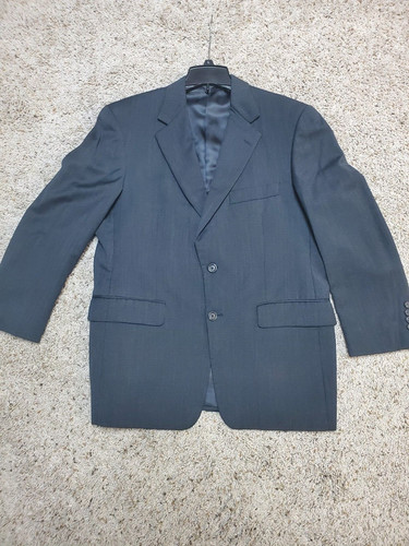 BURBERRY LONDON BLAZER CAPPOTTO UOMO 2 BOTTONI 100% LANA TG 40SHT NERO GRIGIO ANTRACITE