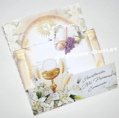 10  FIRST COMMUNION INVITATIONS SPANISH PRIMERA COMUNION GIRL BOY INVITACIONES - Image 1 of 4