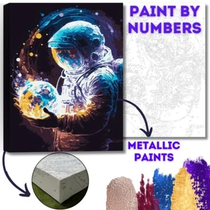 Pintura en camilla 3D "Mago Cósmico" con pinturas acrílicas metalizadas - Imagen 1 de 5