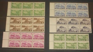 Islandia 261, 264-8 1950-4 Pictóricos bloques de margen de 6 NH, con todos los valores clave - Imagen 1 de 2