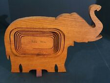 Vintage Collapsible Folding Wood ELEPHANT Basket by John Keim