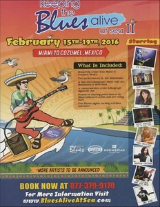 Joe Bonamassa Blues Cruise 2016 Tour Cozumel México publicidad impresión - Imagen 1 de 3