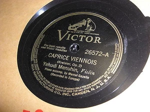 YEHUDI MENUHIN VICTOR BLACK LABEL 78 RPM RECORD 26572 CLASSICAL VIOLIN - Bild 1 von 2