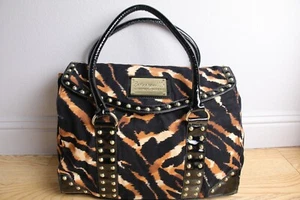 Betseyville Studded Cheetah Animal Print Large Satchel Tote Bag Handbag Purse - Picture 1 of 20