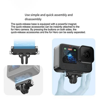 Magnetic Quick Release Kit for Hero 8 to 13 Camera Shockproof Aluminum Alloy - Image 1 of 3