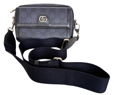 Bolso de hombro GUCCI GG azul de lona Supreme/plateado herrajes 746308 Foto 1 de 4