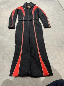 Vintage Innsbruck Skiing Passport Black Embroidered Snow Ski Suit Women’s GB40 - Picture 1 of 9
