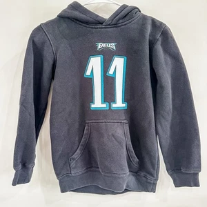 Youth Boys Eagles Hoodie Sweatshirt Black Small 8 Carson Wentz - Picture 1 of 9