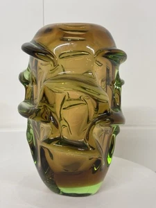 STUNNING LARGE SKRDLOVICE GLASS VASE MID CENTURY CLASSIC - Picture 1 of 11