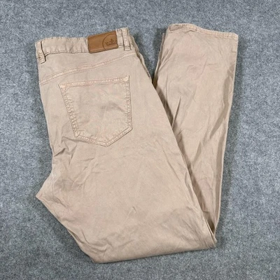 Pantalones Peter Millar para hombre 38x32 Tan Stretch 5-Pocket Crown Crafted Tencel Twill Foto 1 de 4