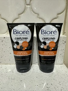 2-BIORE Charcoal Acne Scrub With Purifying Technology 4.5oz Discontinued - Picture 1 of 2