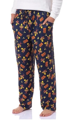 Pantalones de pijama Curious George para hombre con sombrero amarillo estampado en relieve para dormir (M) Foto 1 de 4