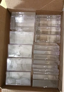 Plastic Sports Card Hinged Boxes Lot (20)Shipping Supplies Various Sizes - Picture 1 of 2