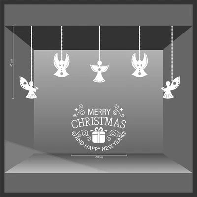 AVERY vetrofanie natale wall sticker adesivo vetrine negozio angioletti angel angeli