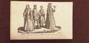 Abiti di Verona, Vicenza e Padova del sec. XVI (1) Acquaforte del 1830 Ferrario - Imagen 1 de 1