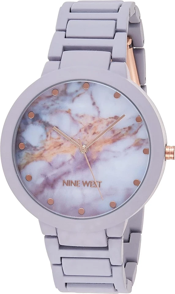 Nine West Women's Rubberized Bracelet Watch Lavender