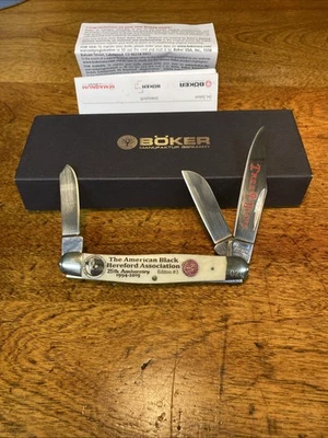 Cuchillo ganadero de 3 hojas BOKER TREE BRAND ACERO AL CARBONO 020 negro Hereford Foto 1 de 4
