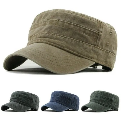 Army Plain Hat Classic Cadet Field Military Cap Style Patrol Baseball Adjustable - image 1 of 4
