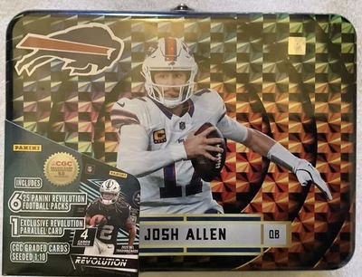 Josh Allen 2025 Panini Football Revolution Tin W/ CGC Graded Card 6 Packs Plus