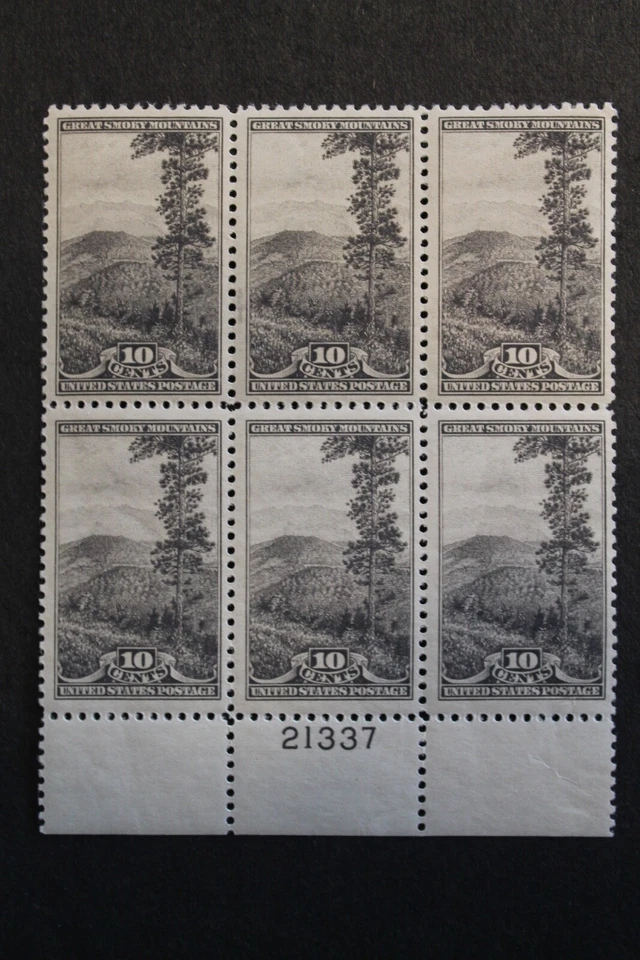 US Stamps 749 - Great Smoky Mtn Plate Block MNH - Image 1 of 1