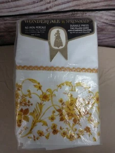 VINTAGE SPRINGMAID WONDERCALE FLORAL STANDARD PILLOWCASES NEW - Picture 1 of 4