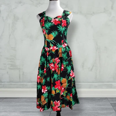 Vintage Royal Creations Rockabilly Dress Size S Pineapple Print 80s does 50s - Image 1 of 4