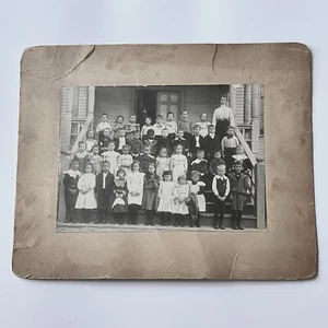 Antique Group Mounted Photograph On Board School Children Black African American - Picture 1 of 16