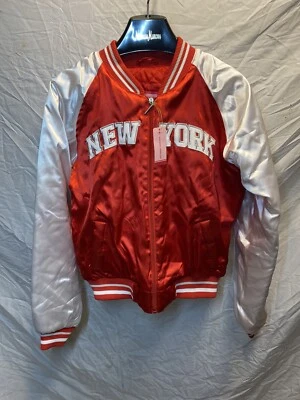 Vintage Red & White Miss Mogul Ladies Satin Jacket New York XL NOS Tagged - Image 1 of 4