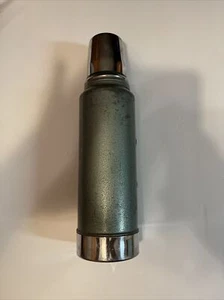 Stanley tumbler Green Silver Heavy Metal Vacuum Bottle Number 100 vintage rare - Picture 1 of 4