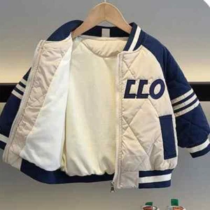 Boys Outerwear Winter Embroidery Fashion Jacket Girl Kids Coats Outfits 2-11Y - Picture 1 of 9