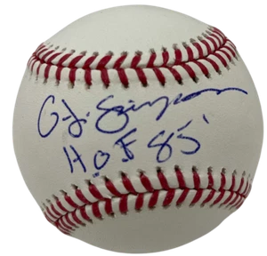 OJ SIMPSON SIGNED MAJOR LEAGUE BASEBALL HOF INSCRIPTION AUTOGRAPH BECKETT COA - Picture 1 of 3
