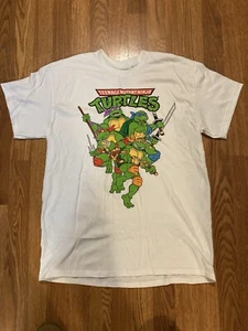 Teenage Mutant Ninja Turtles T-Shirt Größe Large weiß T-Shirt schneller Versand! - Bild 1 von 6