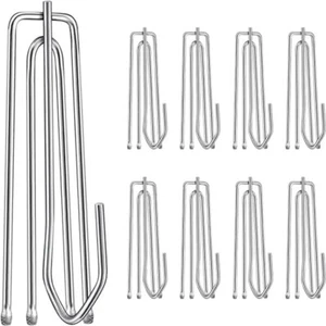 Stainless Steel Curtain Pleater Tape Hooks 4 Prongs Pinch Pleat Clips for Window - Picture 1 of 6