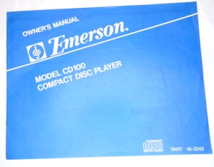 Emerson CD100 Compact Disc Player Original Service Manual 7 pages part 16-2243 - Picture 1 of 4