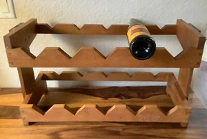 Mid Century Modern~ Maple Wood Wine Rack Vintage ~ 10 Bottles - Picture 1 of 7