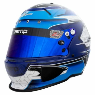 Zamp RZ70E Helmet Hans Compatible Holes Snell 2020 Approved ORCi Karting Blue - Image 1 of 4