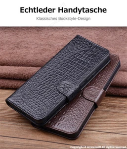 Echtes Leder klapphülle Magnetverschluss Wallet Case Ständer Kartenfach für VIVO - Picture 1 of 15