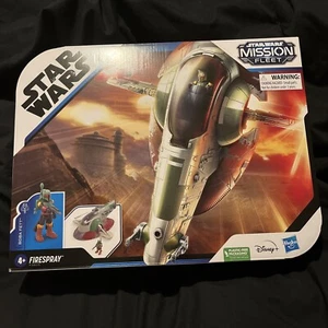 NEW SEALED 2022 Star Wars Mission Fleet Firespray Boba Fett Figure & Vehicle Toy - Picture 1 of 5
